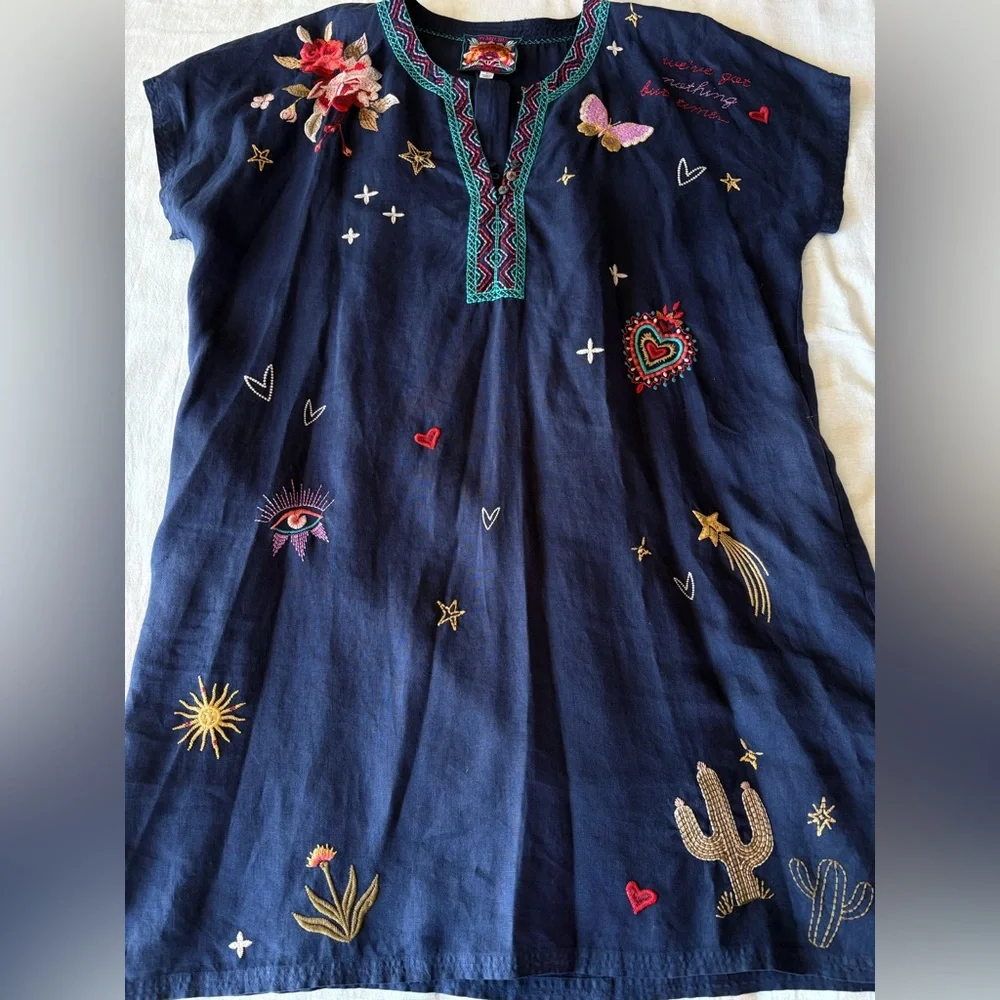 Johnny Was Flawed Dress Tunic Flaws - Picture 12 of 16